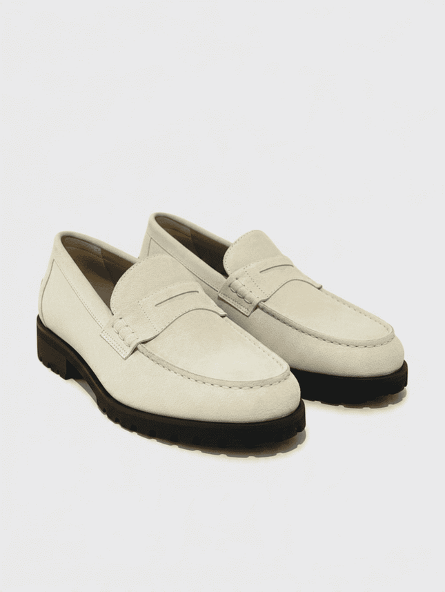 Country Suede Loafer Bone White