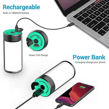 Rechargeable Camping Lights LED 400LM 5 Light Modes also Charges Phones - 2 Pack