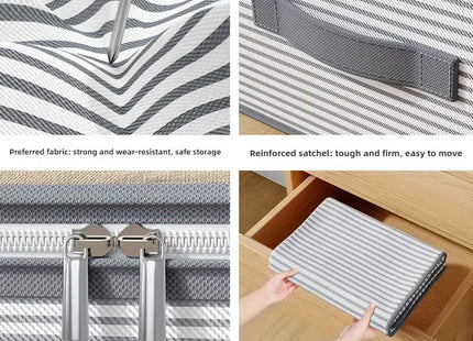 4 Pack Large Storage Organiser Bags Durable Striped Pattern Clothing Storage Bag