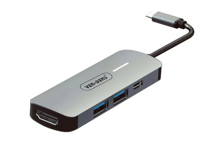 USB C 4 in 1 Hub Multifunction Adaptor with USB 2.0 Port, USB 3.0 Port, 100W PD USB C, HDMI Port