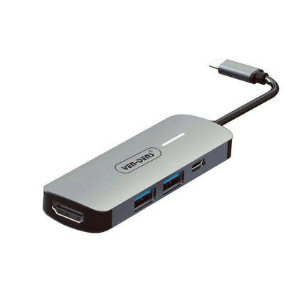 USB C 4 in 1 Hub Multifunction Adaptor with USB 2.0 Port, USB 3.0 Port, 100W PD USB C, HDMI Port