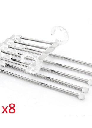 5 In 1 Wardrobe Hanger Multi-functional Clothes Hangers Pants Stainless Steel Magic Wardrobe Clothing Hangers For Clothes Rack