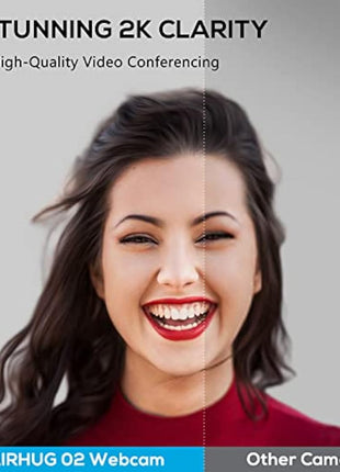 2K Webcam No Mic with Privacy Cover, USB Web Cam for Computer and Laptop Plug & Play, Web Camera Without Audio, 78° Wide-Angle,for Streaming and Conferencing,Compatible Skype Zoom YouTube