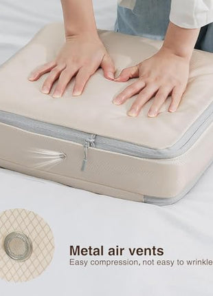 6-Pack Ultra Space Saving Self Compression Organizer - Compression Storage Bags with Zipper, Duvets Storage Organiser for Blanket, Clothing, Bedding,