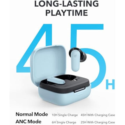 soundcore P30i by Anker Noise Cancelling Earbuds, Strong and Smart Noise Cancelling, Powerful Bass, 45H Playtime, 2-in-1 Case and Phone Stand, IP54, Wireless Earbuds, Bluetooth 5.4, App Control