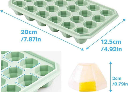Silicone Ice Cube Trays 2 Pack Stackable Easy-Release BPA Free Cocktail Freezer