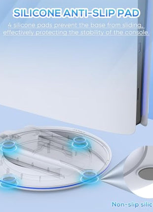 Auarte Vertical Stand for PS5 Slim Disc & Digital New Console, Base Stand Holder for PS5 Slim Accessories with Anti-slip Pad, Sturdy and Solid