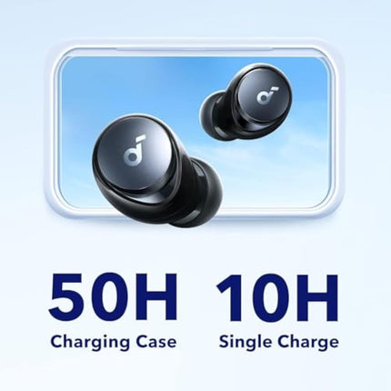 soundcore by Anker Space A40 Adaptive Active Noise Cancelling Wireless Earbuds, Reduce Noise By Up to 98%, Ultra Long 50H Playtime, 10H Single Playtime, Hi-Res Sound, Comfortable Fit, Wireless Charge