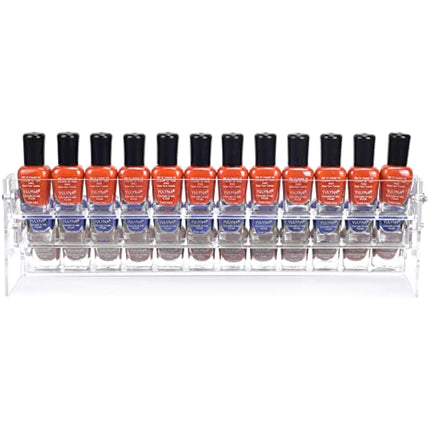 BTremary 3 Packs Clear Nail Polish Organiser Stand Shelf Rack, Acrylic Display Stand For Sunglasses Essential Oils, Paint Organiser Rack, Nail Varnish Storage to 36 Bottles (Fit 1-2oz Bottles)