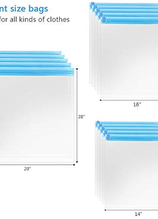 10Pack Travel Space Saver Bags (4 x S, 3 x L, 3 xL), Reusable KFYM Vacuum Travel Storage Bag, Saves 75% of Storage Space, Roll-Up Compression, No Need For Vacuum Machine Or Pump