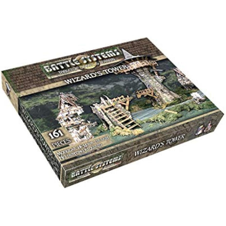 Battle Systems - Modular Fantasy Scenery - Perfect for Roleplaying and Wargames - Multi Level Tabletop Terrain for 28 mm Miniatures - Colour Printed Model Diorama - DnD Warhammer (Wizards Tower)