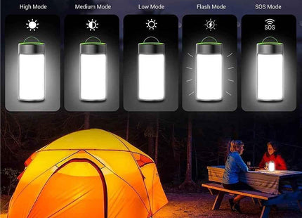 Rechargeable Camping Lantern LED 400LM 5 Modes Emergency Tent Light USB 2 Pack