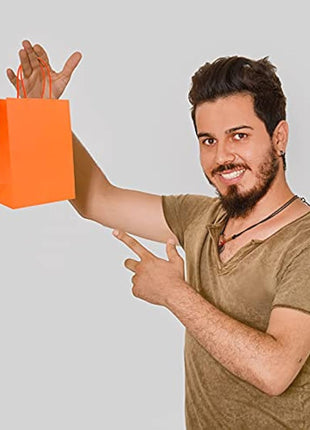 30 Pieces Paper Party Bags Candy Gift Bags Toy Goody Sweet Bags with Handles,Kraft Bags or Kids Party, Celebrations, Baby Shower, Birthday, Halloween, Christmas