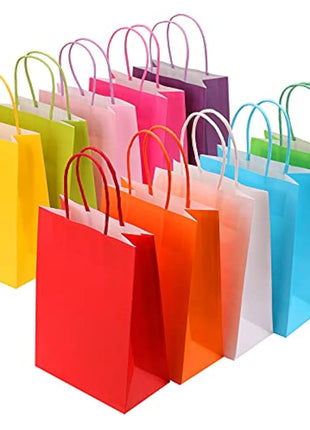 30 Pieces Paper Party Bags Candy Gift Bags Toy Goody Sweet Bags with Handles,Kraft Bags or Kids Party, Celebrations, Baby Shower, Birthday, Halloween, Christmas