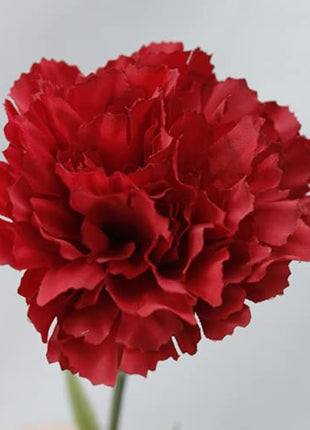 11 Inch Bouquets 10 Stem Carnations,Outdoor UV Resistant No Fade Artificial Flower,Mini Carnation Silk Petals Fake Flowers Forever Plants for Photo Props Home Party and Wedding Decor (Red-10)