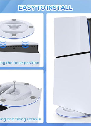 Auarte Vertical Stand for PS5 Slim Disc & Digital New Console, Base Stand Holder for PS5 Slim Accessories with Anti-slip Pad, Sturdy and Solid