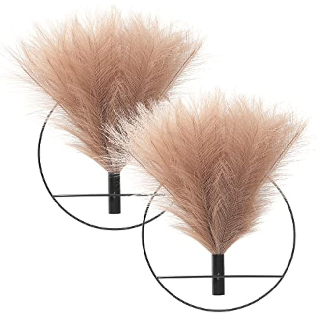 Pretty Jolly Wall Decor, Wall Metal vase Decoration Holder, Wall-Mounted Artificial Flowers, Golden Wall Decor Fake Rose 2 Pack, Wall Art Artificial Greenery, Farmhouse, Boho