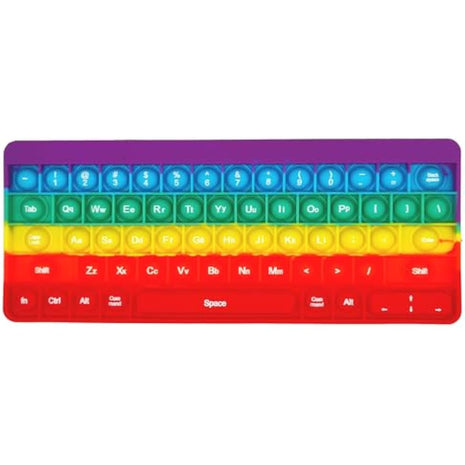 Aionly Pop Keyboard Fidget Toy,Christmas Fidget Toys, Push Stress Reliever Anxiety Relief It Sensory Toys for Autism,Bubble Keyboard with Letters Numbers Fidgets for Girls/Boys (Rainbow Keyboard)