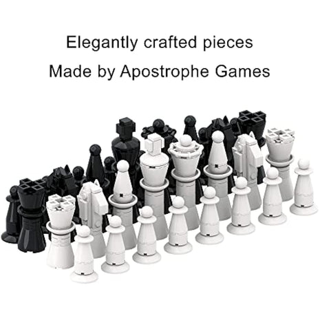 APOSTROPHE Games Building Block Deluxe Chess Set - 1,024 Pcs - Build Your own Chess Pieces & Board, Compatible with All Major Building Blocks