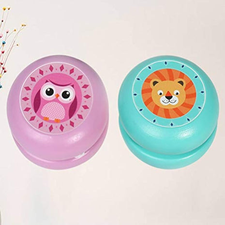 2pcs Yoyo Toys Kids Lovely Cartoon Animal Pattern Yoyo Toys Classic Fun Children Random Style