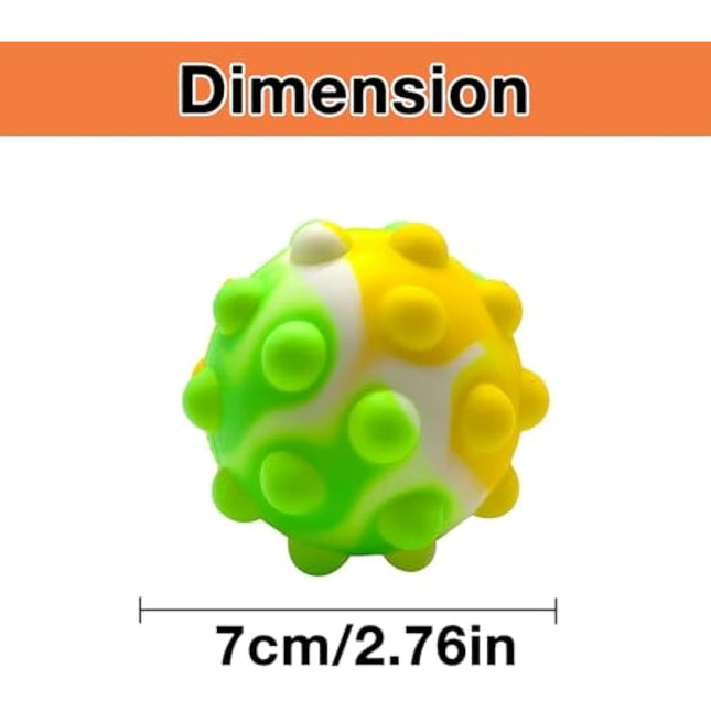 12 Pcs Pop Stress Ball Fidget Toys, 3D Push Bubbles Silicone Sensory Bubbles Balls for Kids, Sensory Pressure Ball Toy Anti Anxiety Relieve Stress Fit Kids Adults Hand Exercise (Random Color)