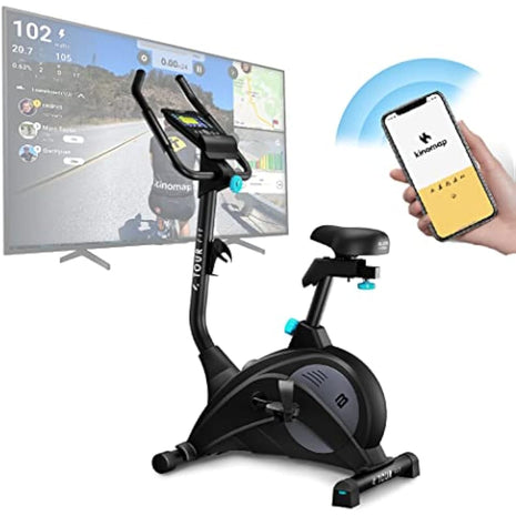 Bluefin Fitness Tour FIT Exercise Bike | Exercise Bikes Home Use | Pulse Sensor | Kinomap Compatible | Cycling Machine | LCD Console | Magnetic Resistance Exercise Bike