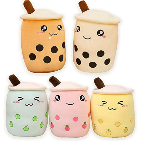 AMOZO Cute Cartoon Boba Milk Tea Soft Plush Doll, Giant Boba Bubble Plushie Stuffed Tea Cup Pillow Gift Toys(Green,35cm)