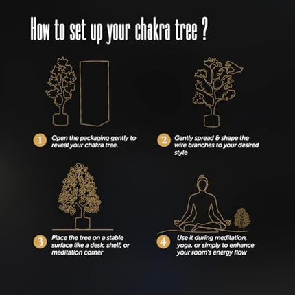 Seven Chakra Tree of Life, Artificial Tree, Crystal Tree for Positive Energy - Feng Shui Tree, Money Tree, Handmade 7 Chakra Tree, Stone Tree, Healing Crystals, Spiritual Gifts, Gifts for Women