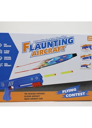3 Pack Airplane Launcher Toys, LED Throwing Glider Plane, Catapult Aeroplane Toy with Gun, Foam Flying Toy Outdoor Garden Sports Shooting Game,Fun Birthday Gift 4-12 Years Old Kids Boys Girls