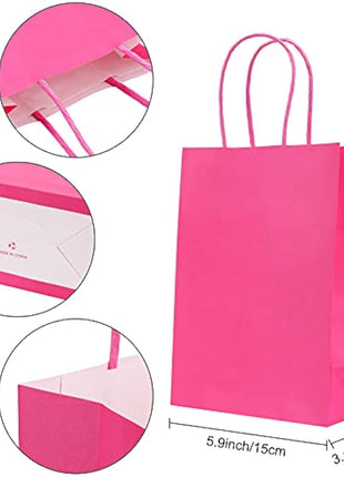 30 Pieces Paper Party Bags Candy Gift Bags Toy Goody Sweet Bags with Handles,Kraft Bags or Kids Party, Celebrations, Baby Shower, Birthday, Halloween, Christmas