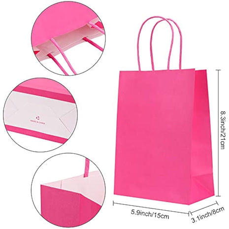 30 Pieces Paper Party Bags Candy Gift Bags Toy Goody Sweet Bags with Handles,Kraft Bags or Kids Party, Celebrations, Baby Shower, Birthday, Halloween, Christmas