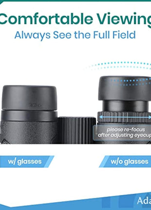 12x42 HD Binoculars for Adults High Power with Phone Adapter and Tripod- Super Bright Binoculars with Large View- Lightweight Waterproof Binoculars for Bird Watching Stargazing Cruise Travel Hiking