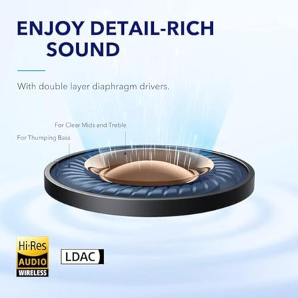 soundcore by Anker Space A40 Adaptive Active Noise Cancelling Wireless Earbuds, Reduce Noise By Up to 98%, Ultra Long 50H Playtime, 10H Single Playtime, Hi-Res Sound, Comfortable Fit, Wireless Charge