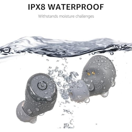 TOZO T10 Wireless Earbuds Bluetooth 5.3 Headphones, App Customize EQ, Ergonomic Desigh, 55H Playtime, Wireless Charging Case, IPX8 Waterproof Powerful Sound in-Ear Headset Grey(New Upgraded)