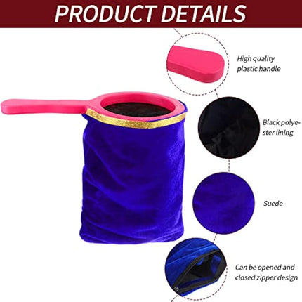 1 Set Magic Change Bag Twisting Tricks Bag with Magic Change Flower Handle Make Things Appear Disappear Magic Trick, Blue