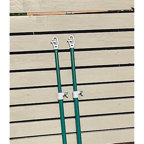 2pk of Prop Galvanised Metal Garden Washing Line Normal Outdoor Extendable Pole Cloths prop Laundry Support Extending Telescopic strong Airer