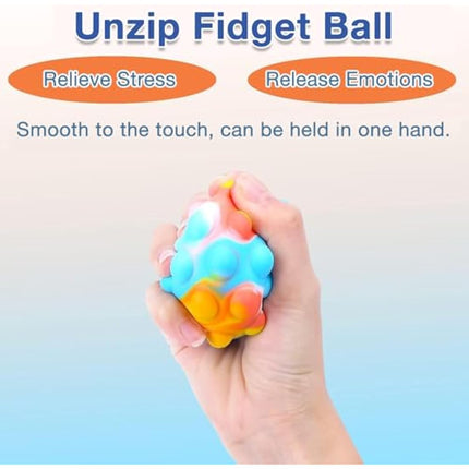 12 Pcs Pop Stress Ball Fidget Toys, 3D Push Bubbles Silicone Sensory Bubbles Balls for Kids, Sensory Pressure Ball Toy Anti Anxiety Relieve Stress Fit Kids Adults Hand Exercise (Random Color)