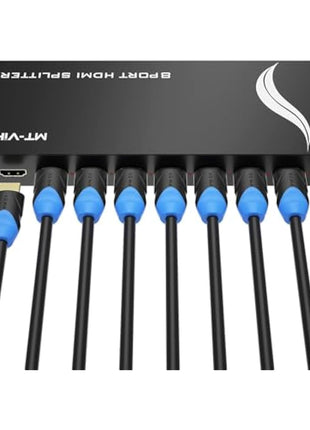 4K HDMI Splitter 1 in 8 out, 1 to 8 Distributor MT-VIKI 8 Way 1x8 For 8 Monitor HDTV CCTV 3D Supports EDID HDCP +UK Power Supply