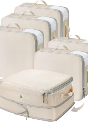 6-Pack Ultra Space Saving Self Compression Organizer - Compression Storage Bags with Zipper, Duvets Storage Organiser for Blanket, Clothing, Bedding,