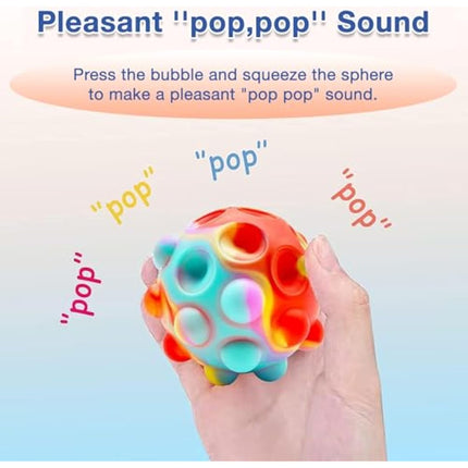 12 Pcs Pop Stress Ball Fidget Toys, 3D Push Bubbles Silicone Sensory Bubbles Balls for Kids, Sensory Pressure Ball Toy Anti Anxiety Relieve Stress Fit Kids Adults Hand Exercise (Random Color)