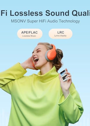 64GB MP3 Player with Bluetooth 5.3 - MECHEN 2.4" Full Touch Screen，Portable Digital HiFi Lossless Sound Music MP3 MP4 Player with Speaker，FM Radio，Line-in Recording，Earphones Included.