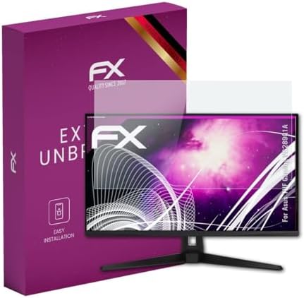 atFoliX Plastic Glass Protective Film compatible with Asus TUF Gaming VG289Q1A, 9H Hybrid-Glass FX Screen Protector