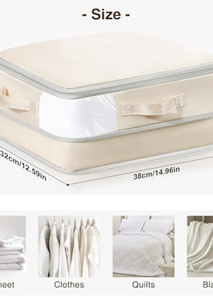 6-Pack Ultra Space Saving Self Compression Organizer - Compression Storage Bags with Zipper, Duvets Storage Organiser for Blanket, Clothing, Bedding,