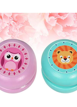 2pcs Yoyo Toys Kids Lovely Cartoon Animal Pattern Yoyo Toys Classic Fun Children Random Style