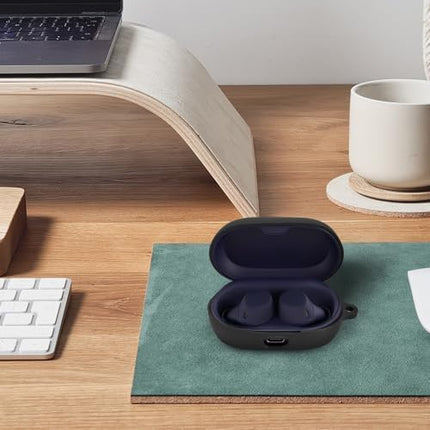 Geekria Silicone Case Cover Compatible with Jabra Elite 7 Pro, 7 Active True Wireless Earbuds, Protective Earphones Skin Cover with Keychain Hook, Charging Port Accessible