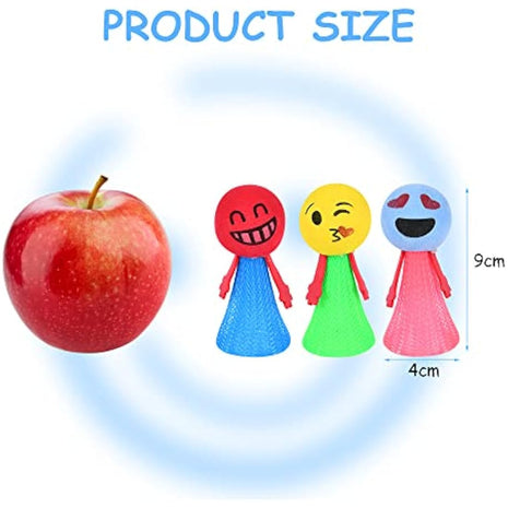 Ainiv 12PCS LED Emoji Creative Bouncing Dolls, Jumping Elf Fidget Toys, Kids Party Bag Fillers, Novelty Cool Spinning Toy, Stress Relief Toy, Funny Jump Bounce Elf Fly Toy for Party Supplies Christmas
