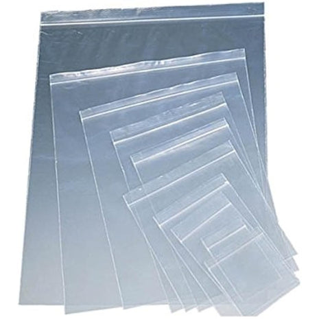 100 Grip Seal Bags 13" x 18" | Reusable Strong Zip Lock | Clear Resealable Plastic Bags | Polythene Packaging for Food Storage, Jewellery - by Sabco (13" x 18")