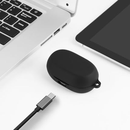 Geekria Silicone Case Cover Compatible with Jabra Elite 7 Pro, 7 Active True Wireless Earbuds, Protective Earphones Skin Cover with Keychain Hook, Charging Port Accessible