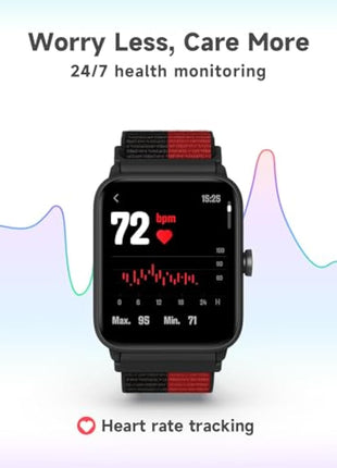 BIGGERFIVE Kids Smart Watch, Fitness Tracker Watch Pedometer, Heart Rate, 5ATM Waterproof, Sleep Monitor, Alarm Clock, Calorie Step Counter, Puzzle Games, 1.5" HD Touch Screen for Boys Girls Ages 5-14