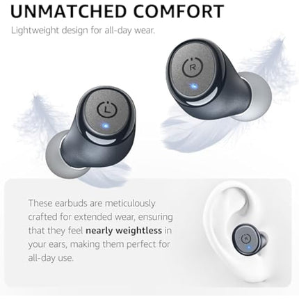 TOZO T10 Wireless Earbuds Bluetooth 5.3 Headphones, App Customize EQ, Ergonomic Design, 55H Playtime, Wireless Charging Case, IPX8 Waterproof Powerful Sound in-Ear Headset Blue(New Upgraded)